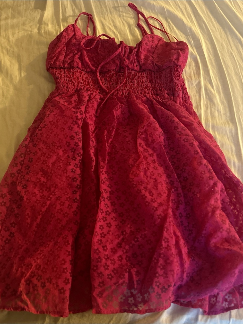Urban Outfitters Pink Floral Smocked Sundress